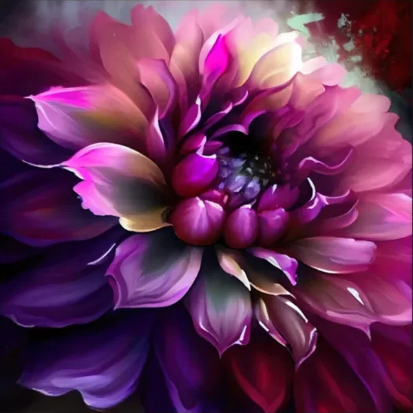 Purple Dahlia Close-Up Painting t-shirt design