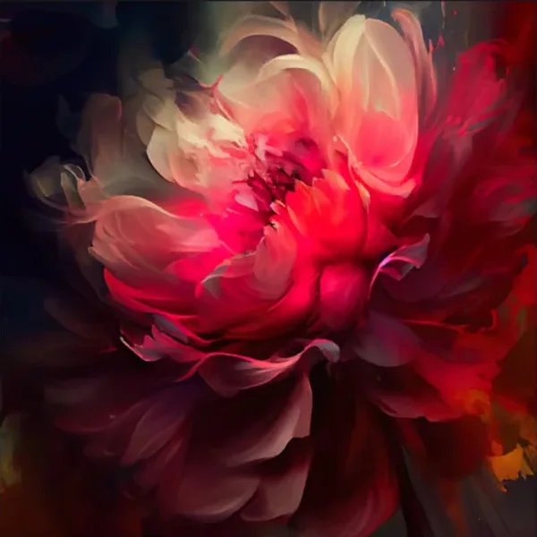 Red Peony Dreamy Painting t-shirt design
